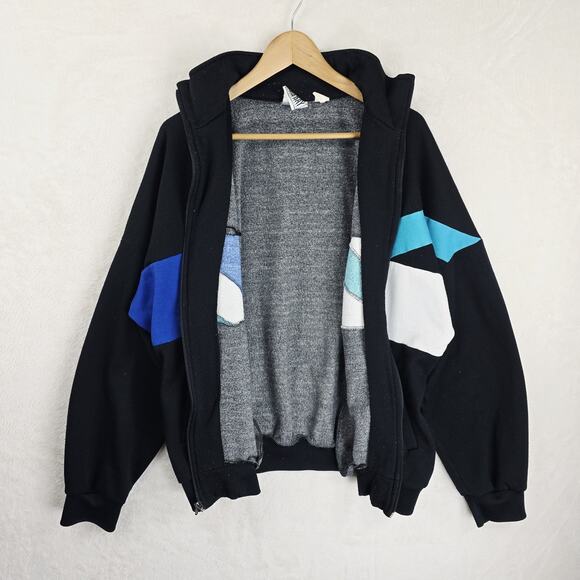 Vintage Trader Bay Track Jacket XL Zip Sweatshirt Retro Striped Jogging 80s - Picture 5 of 10